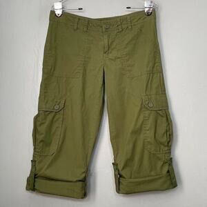 Plugg Size 5 Green Convertible Capris Shorts Hiking Cargo Utility Y2K Gorpcore